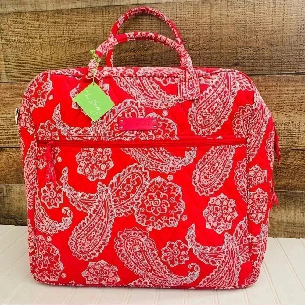 NWT Vera Bradley Signature Rare Print Raspberry Bandana Overnight Tote Bag
